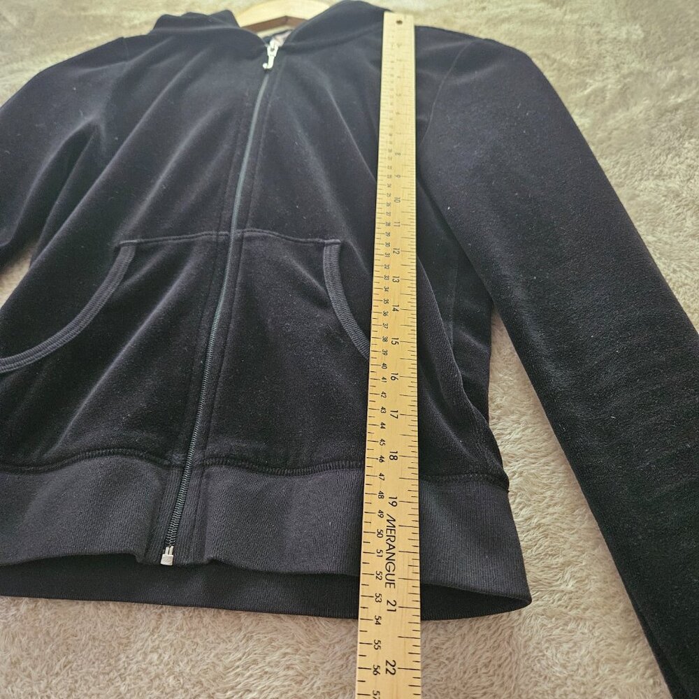 Juicy Couture Spellout Big Bling Velour Glitter Hoodie Zip-up Jacket Size M - Picture 6 of 6